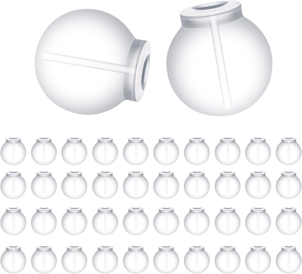 100 Stuks Oorbellen Achterkappen van Rubber, Comfortabele en Veilige Oorbellen Stopper voor Oorbellen, Hoops en Piercings, Antislip en Doorzichtig