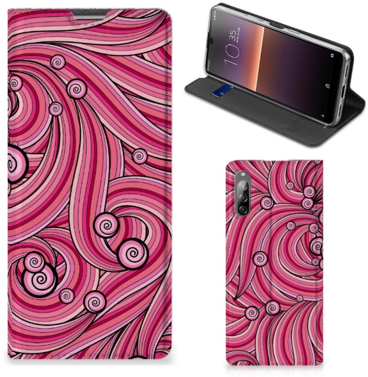 Sony Xperia L4 Bookcase Swirl Pink