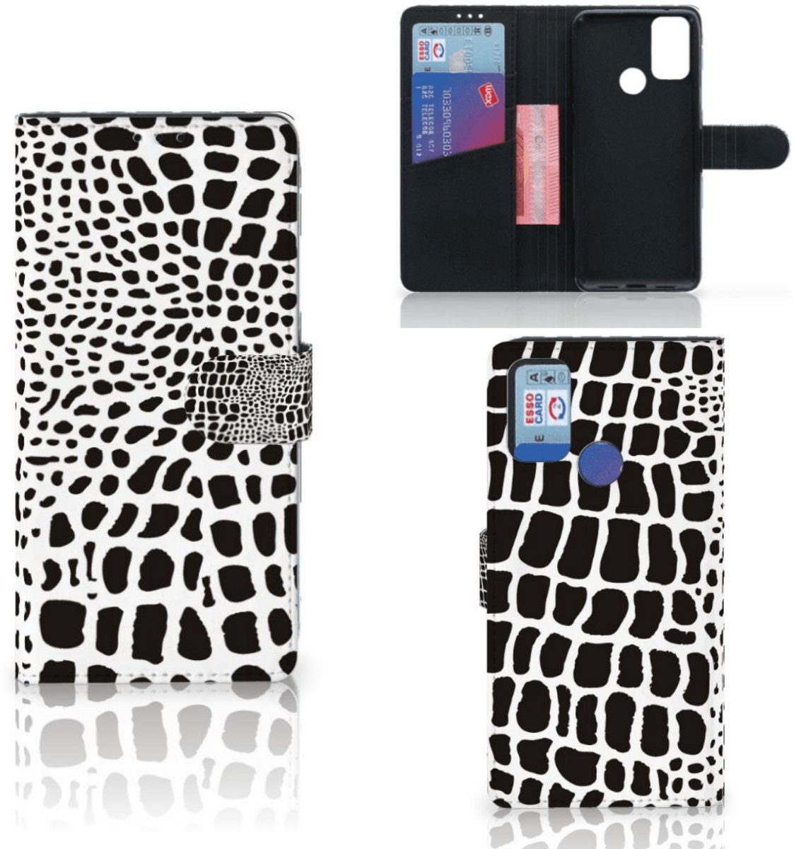 Alcatel 1S (2021) Telefoonhoesje met Pasjes Slangenprint