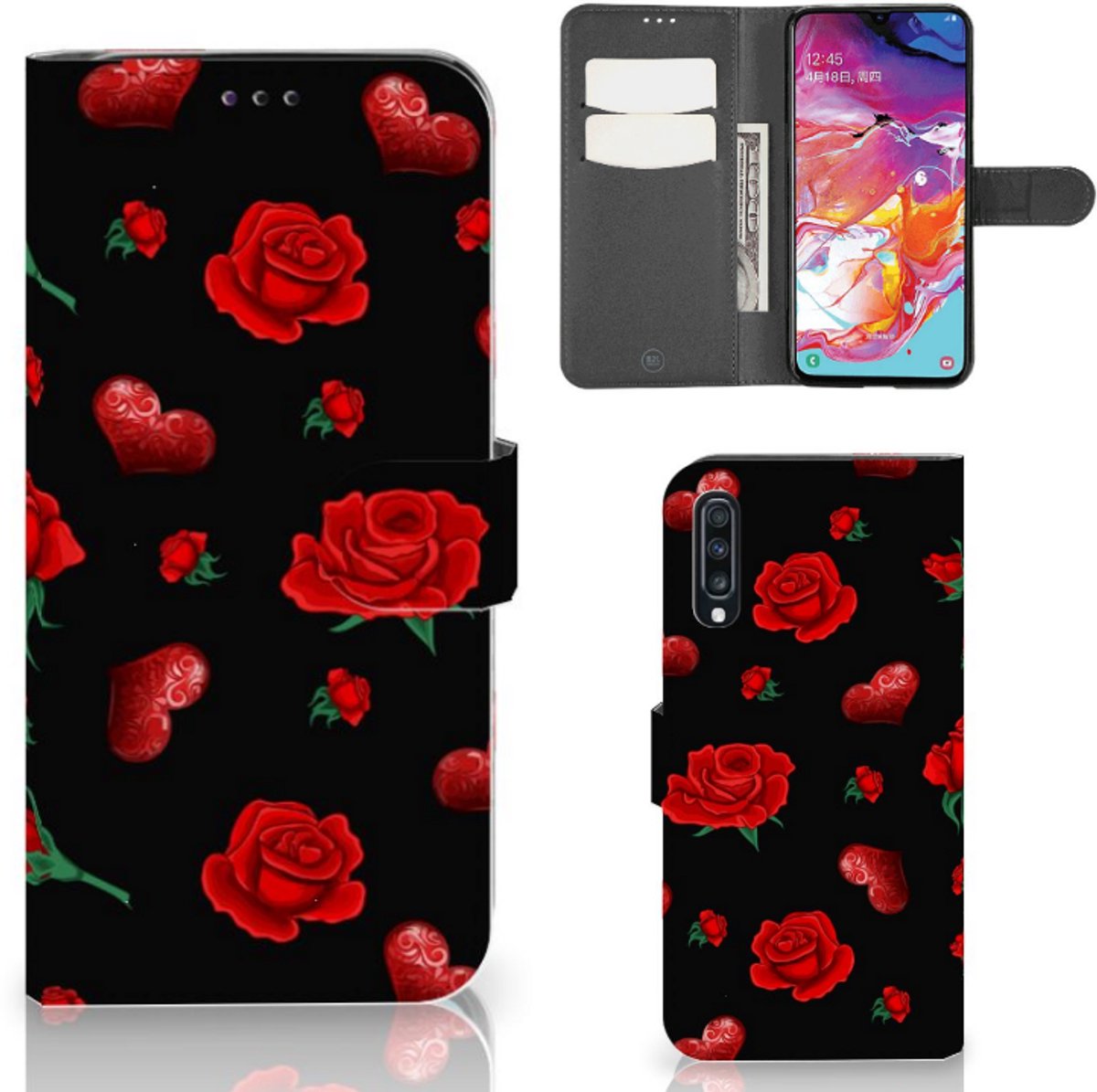 Book Case voor Samsung Galaxy A70 Leuk Hoesje Valentine