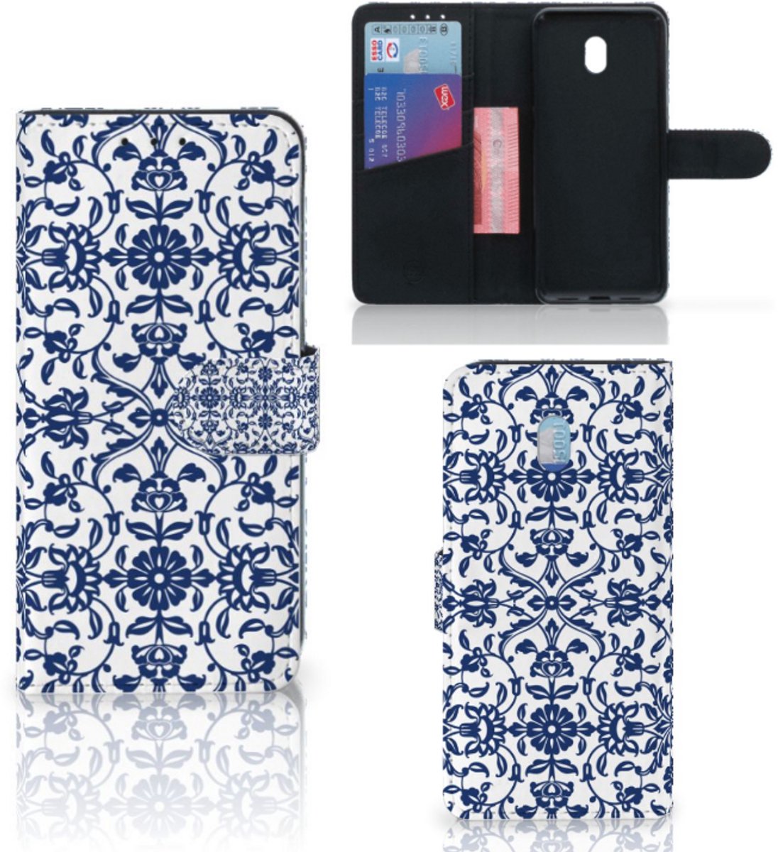 Book Case voor Xiaomi Redmi 8A Hoesje Flower Blue