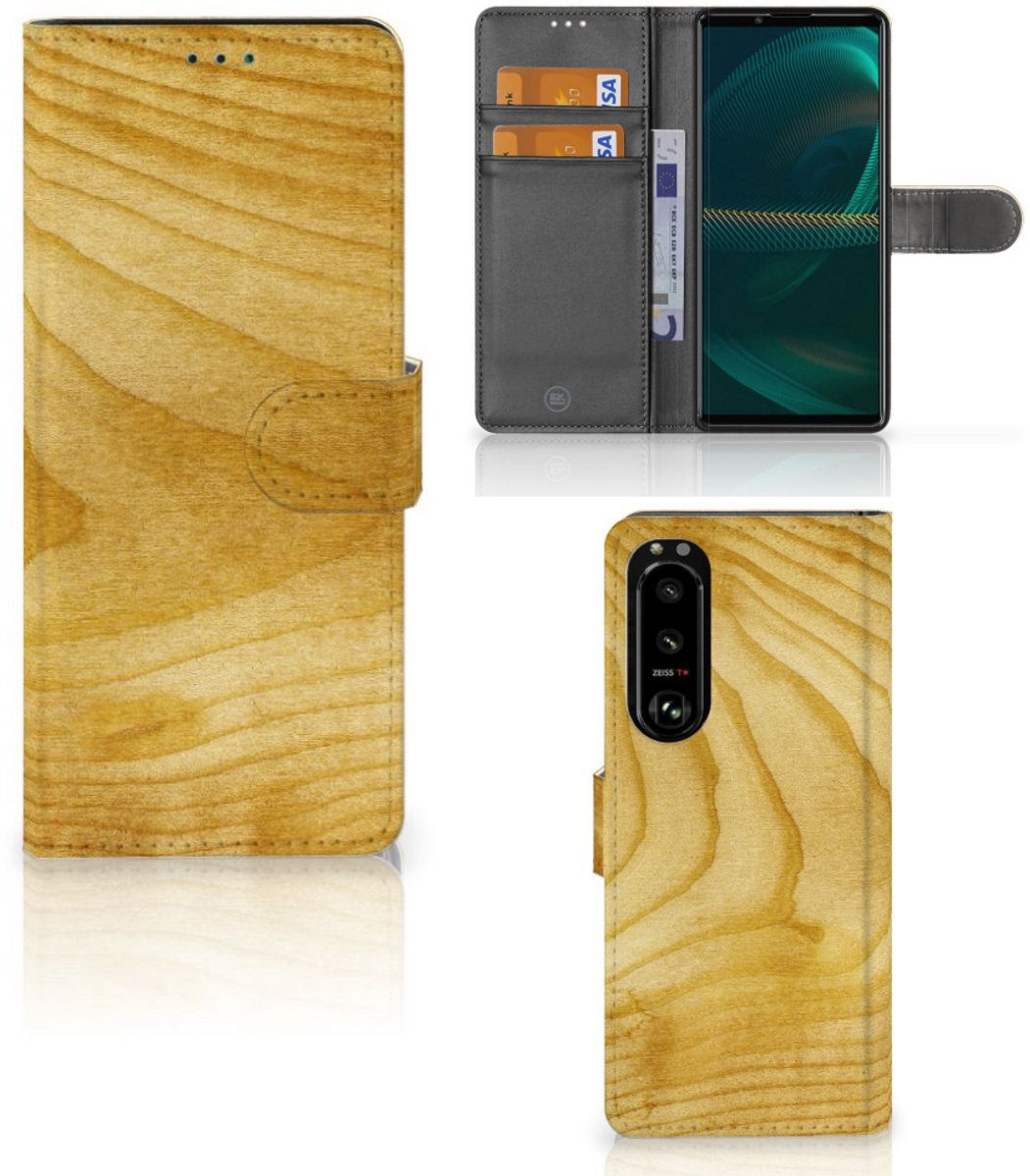 Sony Xperia 5III Book Style Case Licht Hout