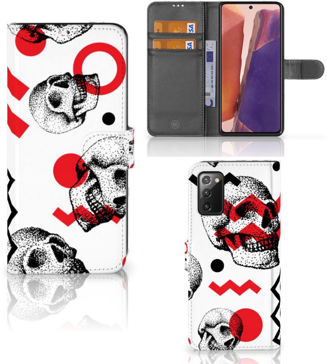 Telefoonhoesje met Naam Samsung Galaxy Note 20 Skull Red