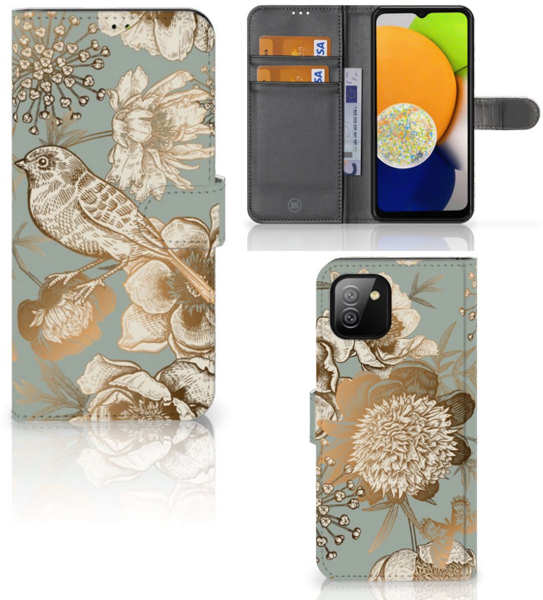 Hoesje voor Samsung Galaxy A03 Vintage Bird Flowers