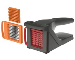 Zyliss Frietsnijder & Groentesnijder - Met 2 Verwisselbare RVS Messen (7 & 9 mm) - Antislip Bodem - Vaatwasserbestendig - Wit