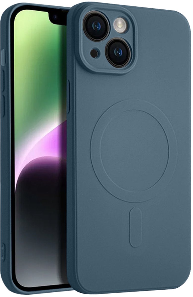 Casify Siliconen Hoesje geschikt voor MagSafe iPhone 14 Hoesje - Blauw