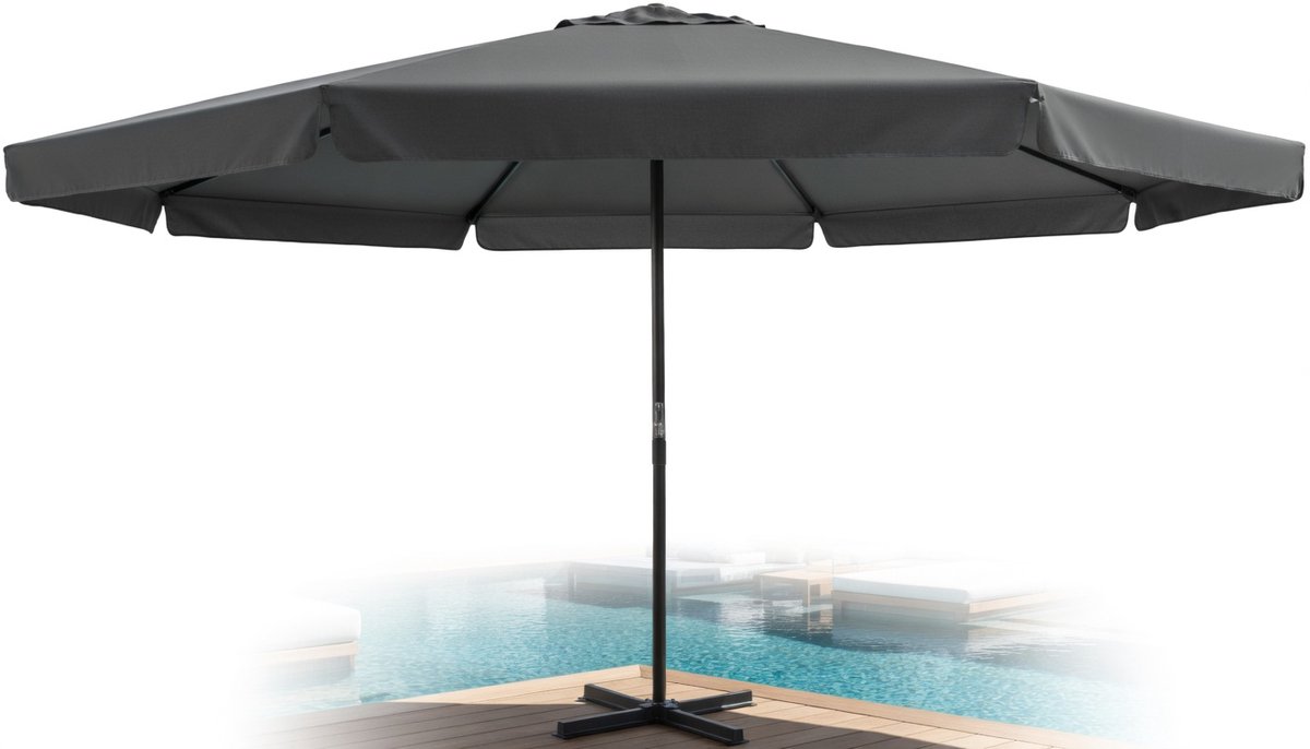 Luxe XXL Parasol 500 cm - Antraciet - 500 cm Antraciet Standaard – - Medahomestore