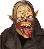 WIDMANN - Vampier zombiemasker met haar voor volwassenen - Maskers > Integrale maskers