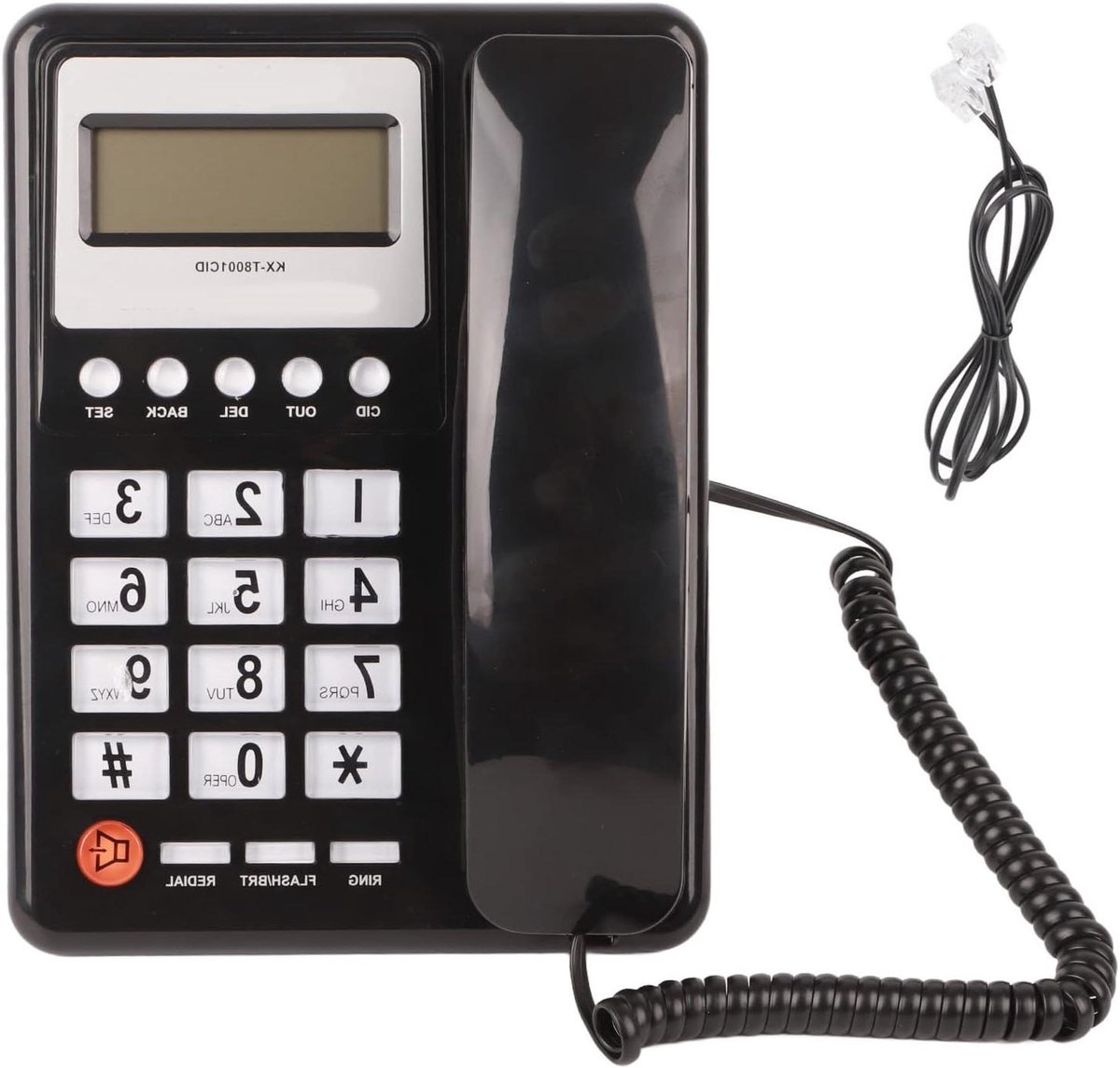 Vaste Telefoon - Tafeltelefoon Bekabeld - Thuisgebruik Kantoor - Oproepherkenning LCD - 22 x 21 x 6 cm - Zwart