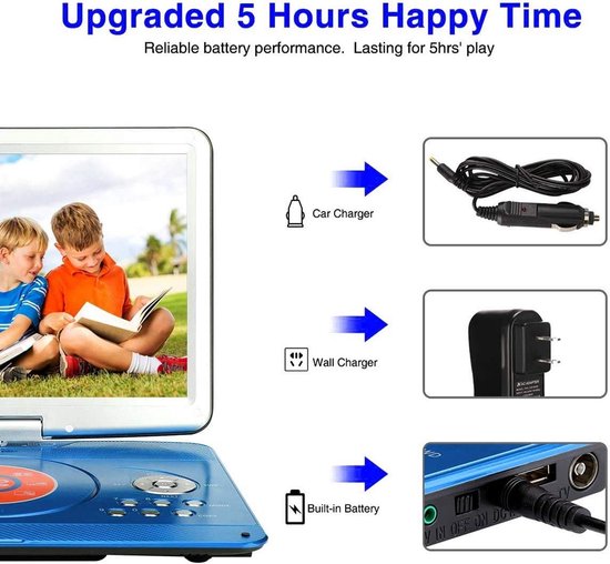 Auto-dvd-speler - Draagbare dvd-speler - Portable DVD Player - koptelefoon — afbeelding 4