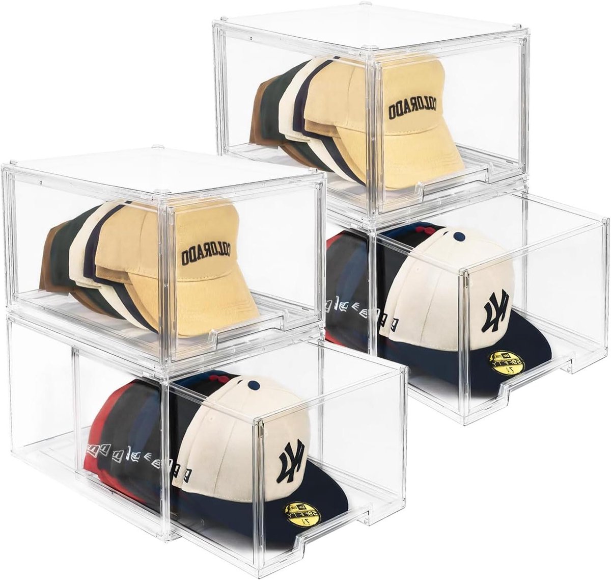 Hoed Organizer Set - Petten Houder Doos - Hoeden Netjes Houden - Stapelbaar Lade Ontwerp