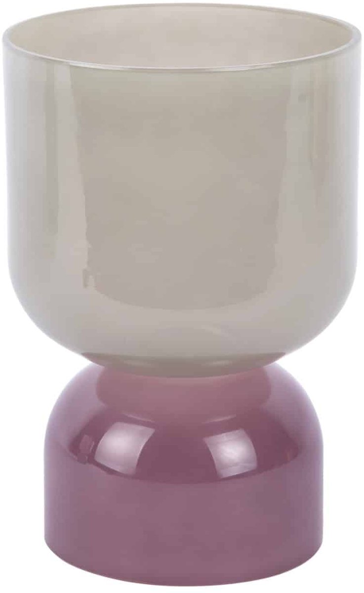Present Time Vaas Colores Small - Grijsjade - Ø15cm - Glas - Modern - Bloemenvaas - Woondecoratie - Decoratieve vaas voor woonkamer of slaapkamer