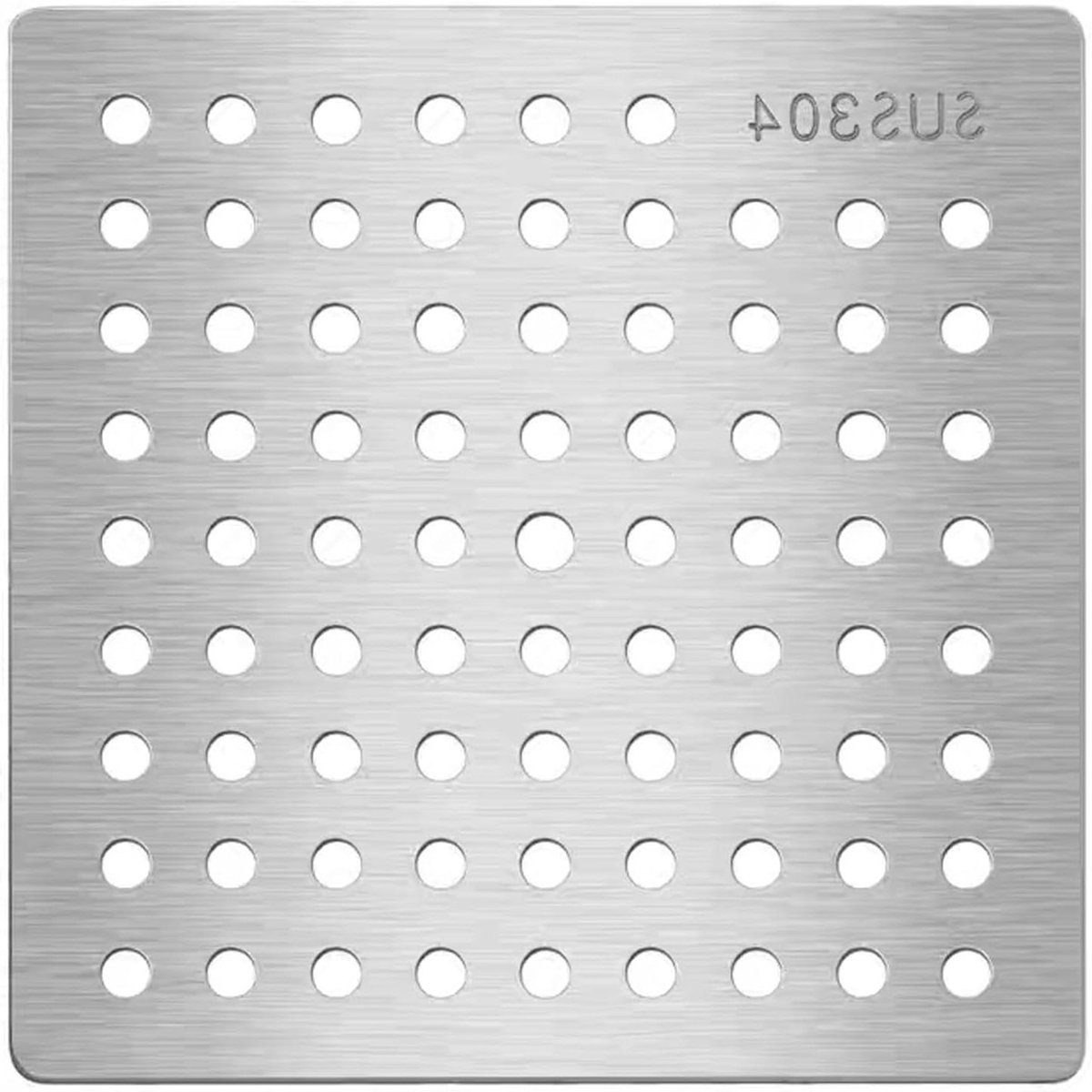 Vierkante Afvoerbeschermer - Doucheafvoerhoes Vloerputdeksel - Afvoer Verstopping Voorkomen - 304 Roestvrij Staal - 13.5 x 13.5 cm - Zilver