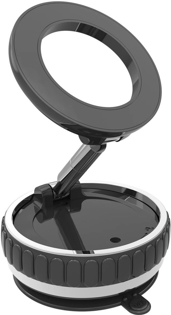 Vacuum Suction Cup Car Phone Holder – Ultra-Strong Dashboard & Windshield Mount with Locking Lever, 360° Rotation, Shock-Absorbing Base – Adjustable Arm – Universal for iPhone, Samsung & GPS