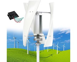 Verticale windturbine - Energiegenerator - Energie opwekken - Stille werking - 14000W 48V - Wit
