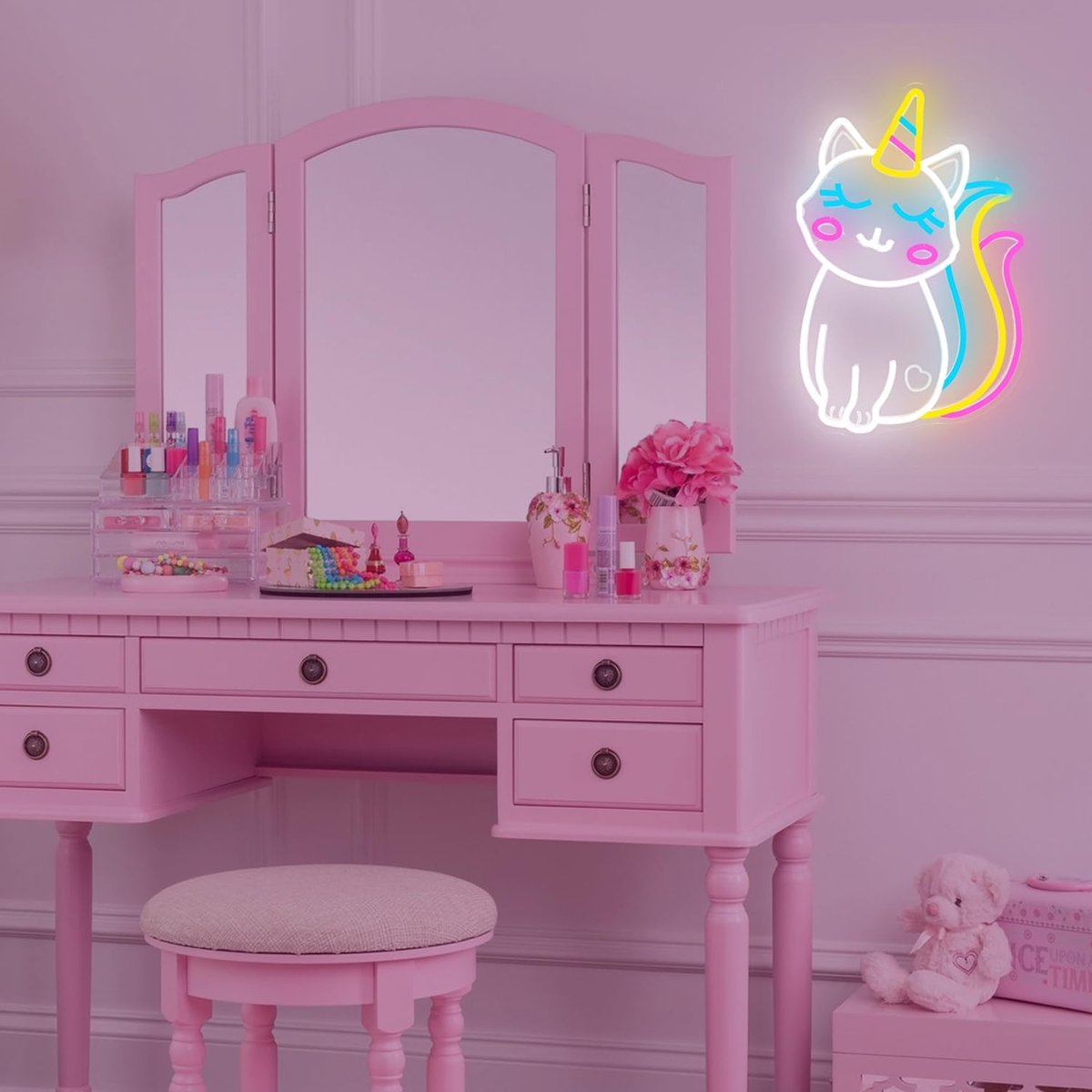 Kittycorn Neonbord - Kat Eenhoorn Licht - Kamer Decoratie - Instelbare Helderheid - Niet Gespecificeerd - EenhoornCat — cadeau in Wonen & Interieur - foto 5