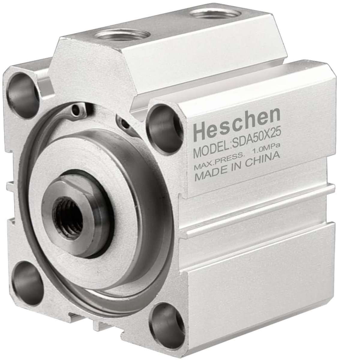 aladdien - Pneumatische Cilinder - Aluminium - Compact - 50mm Bore - 25mm Stroke - Geschikt voor Pneumatische Toepassingen - 1/4 PT Aansluiting