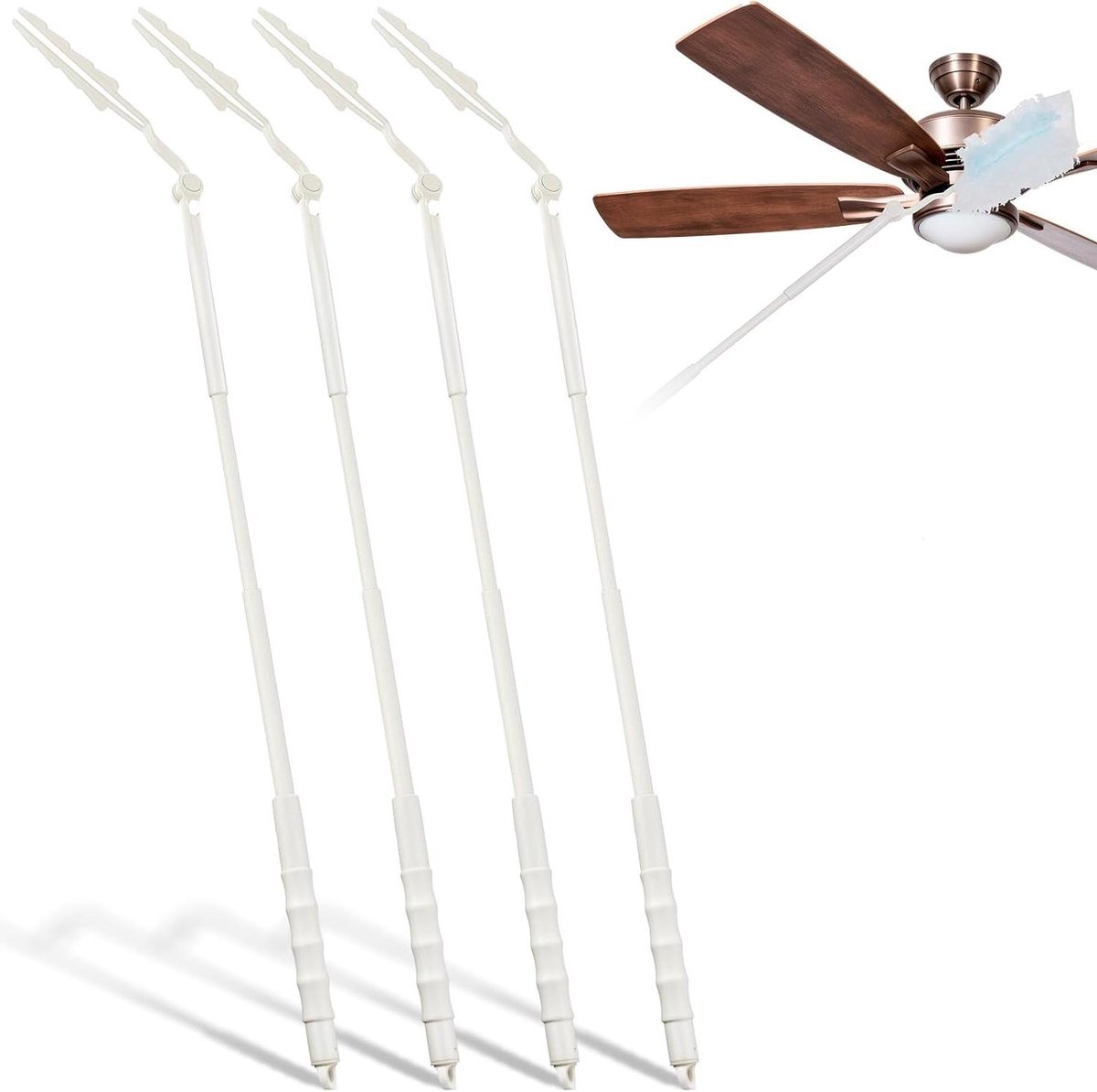 Vervangende Handgrepen - Verlengde Grepen - Stof Verwijderen - Verstelbare Lengte - 94 cm - Wit