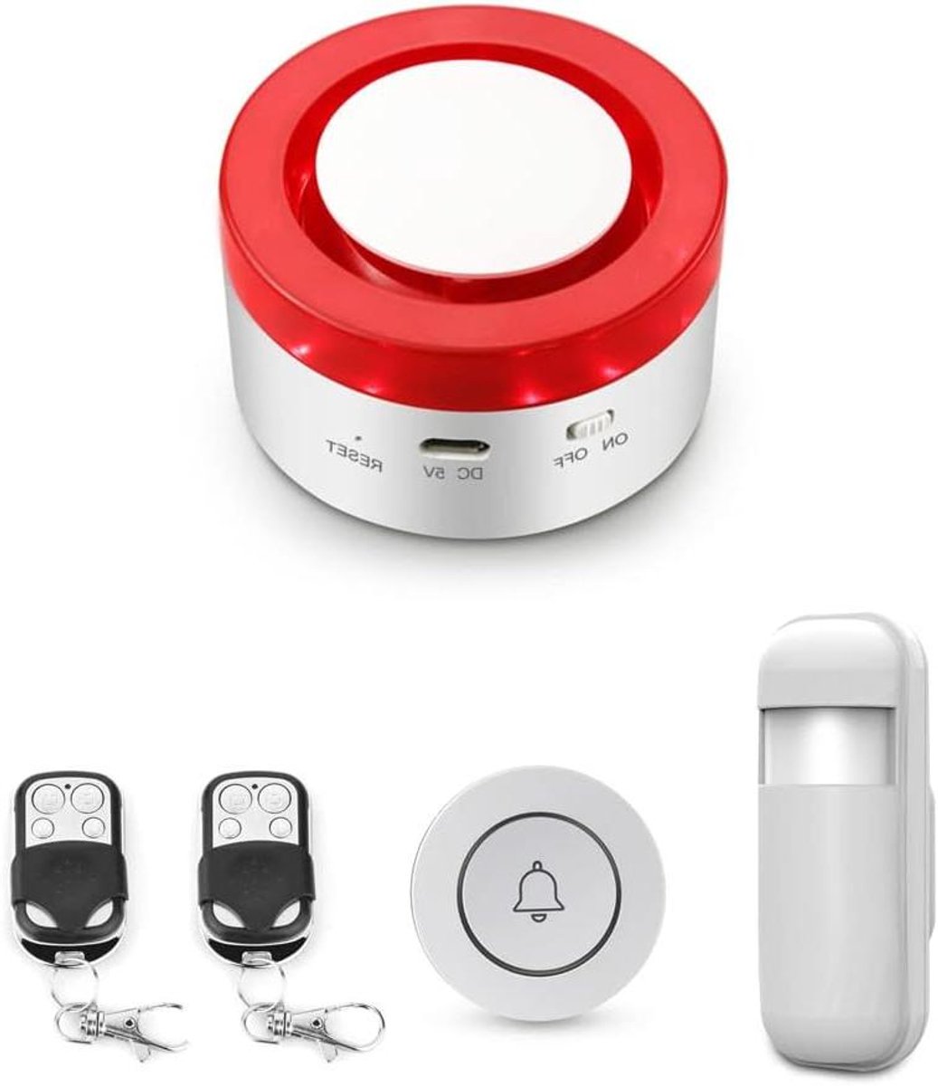 Smart Sirene Alarm - Beveiligingssysteem Deurbel - Huisbeveiliging - App Bediening - 110 Decibel - Wit