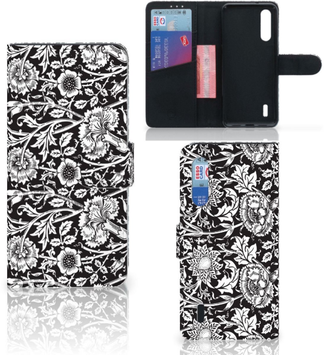 Xiaomi Mi 9 Lite Hoesje Black Flowers