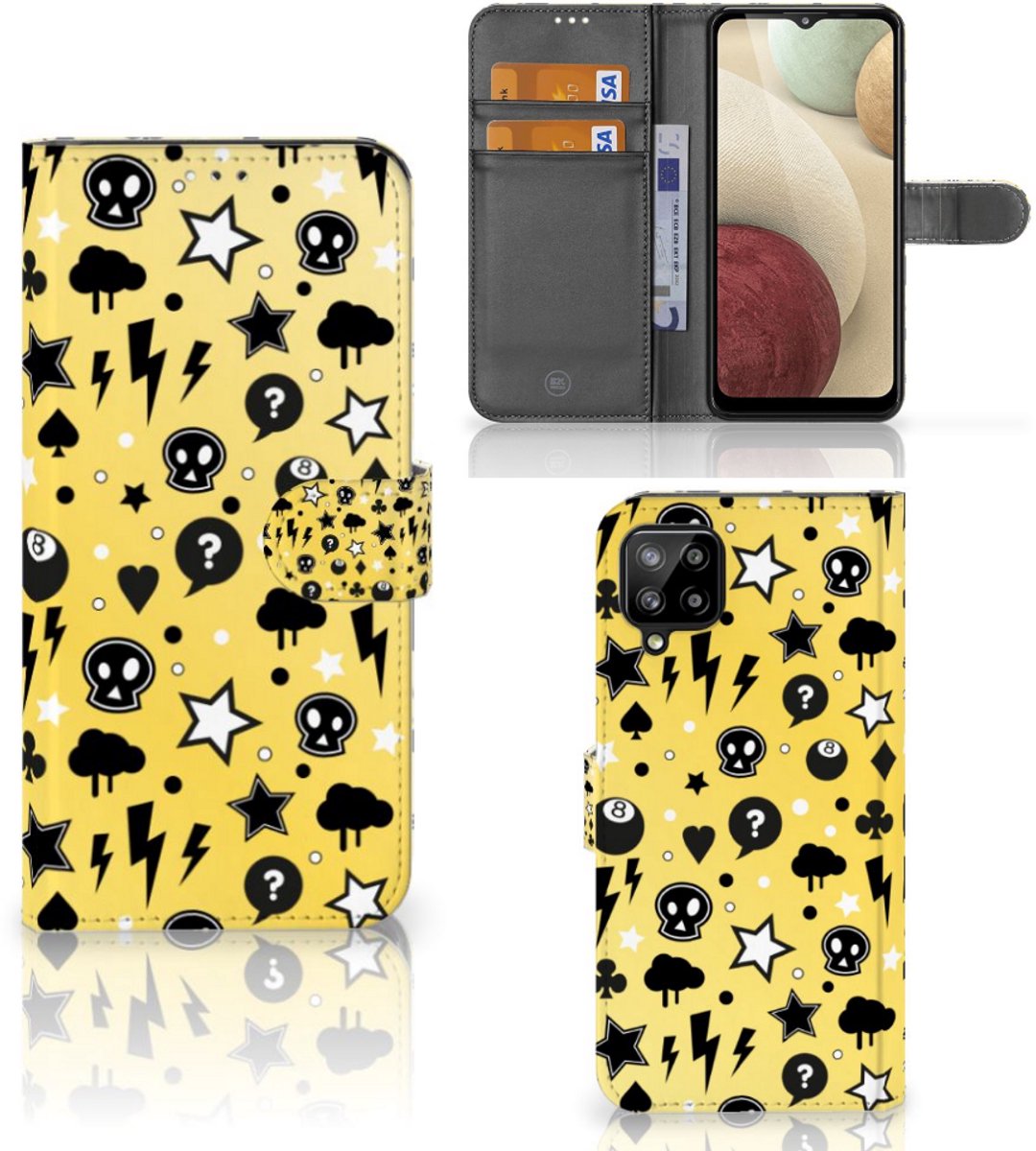 Telefoonhoesje met Naam Samsung Galaxy A12 Punk Geel