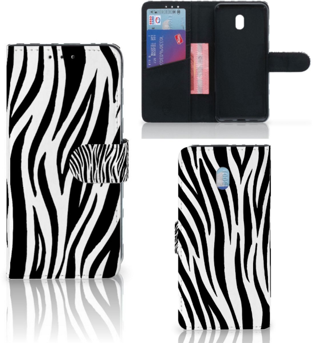 Xiaomi Redmi 8A Telefoonhoesje met Pasjes Zebra