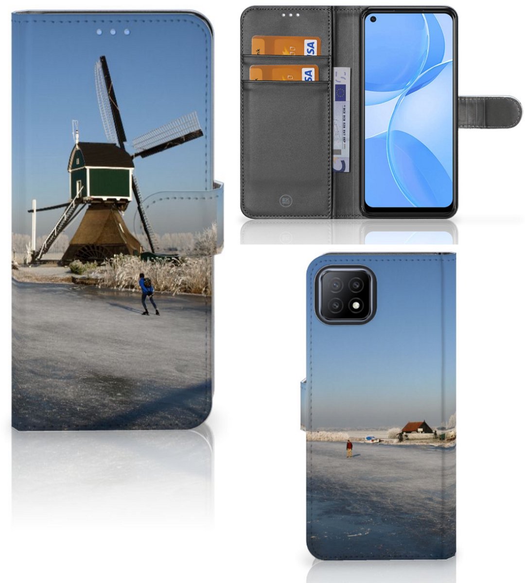 OPPO A73 5G Flip Cover Schaatsers