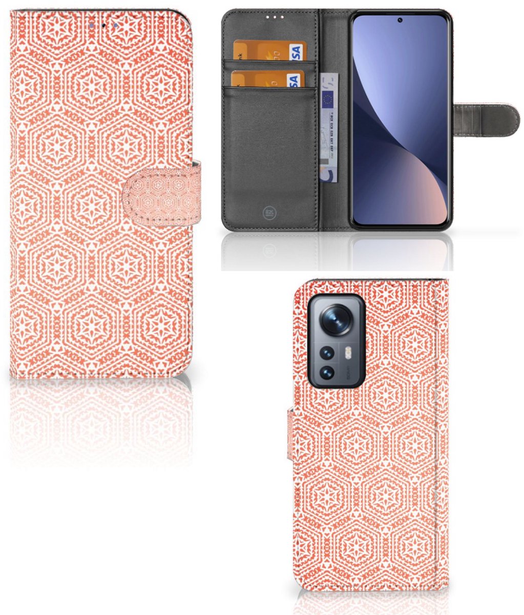 Xiaomi 12 Pro Telefoon Hoesje Pattern Orange