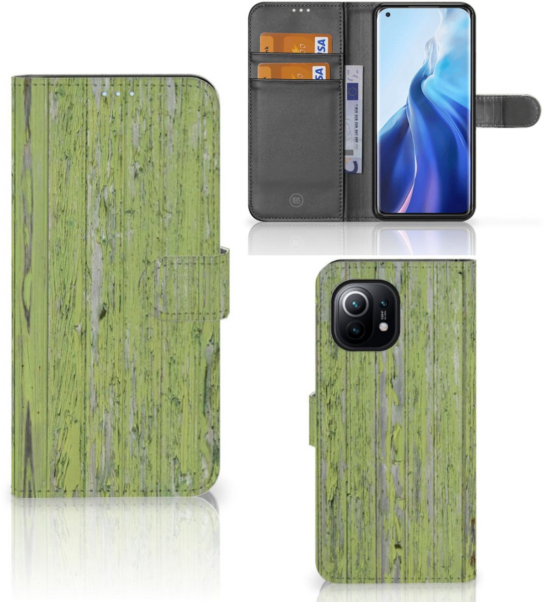 Xiaomi Mi 11 Book Style Case Green Wood
