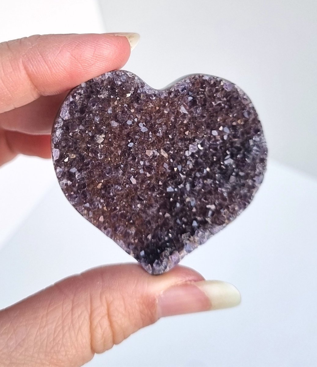 ThaleiaDesign - Amethist hart met agaat - Edelstenen en Mineralen - amethist - Spiritualiteit - Woondecoratie - valentijn - liefde - cadeau - cadeautje vrouw - moederdag cadeau