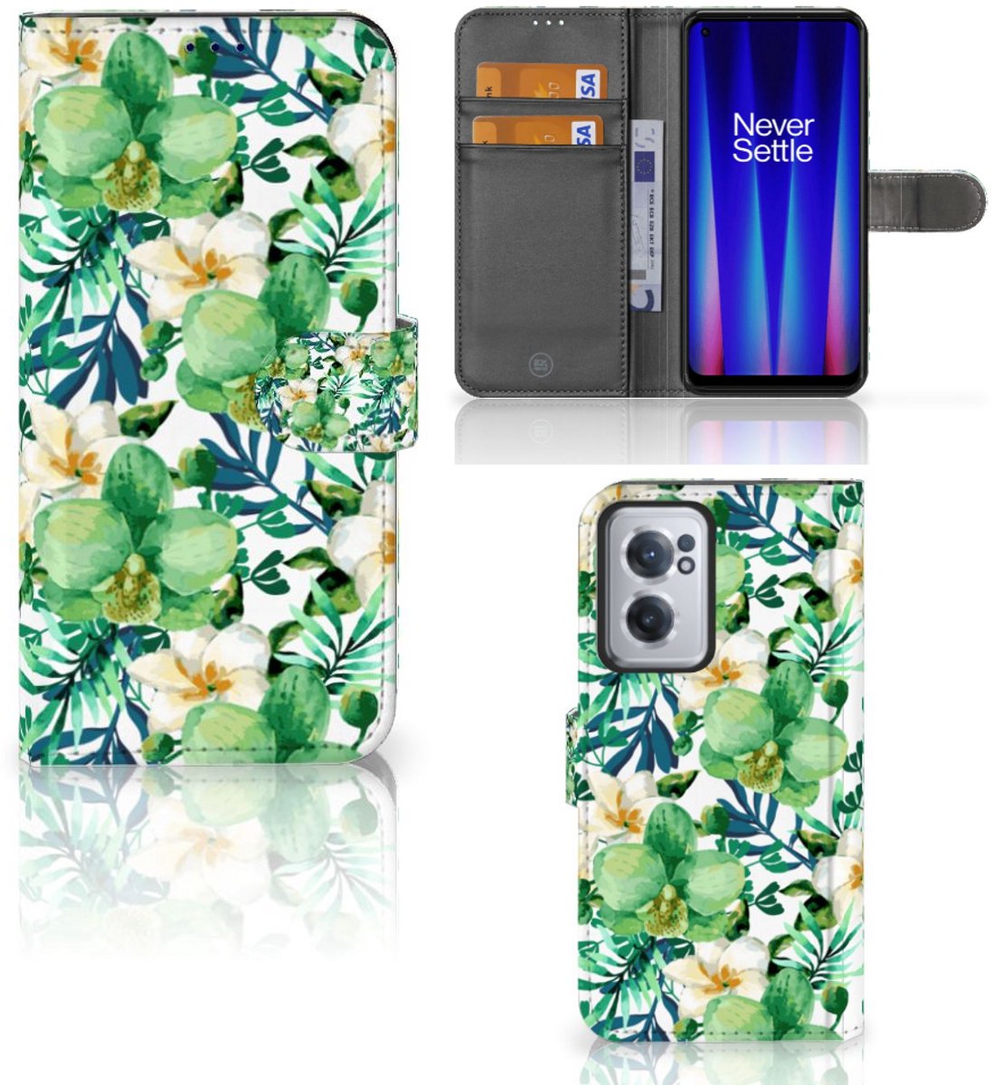 OnePlus Nord CE 2 Hoesje Orchidee Groen