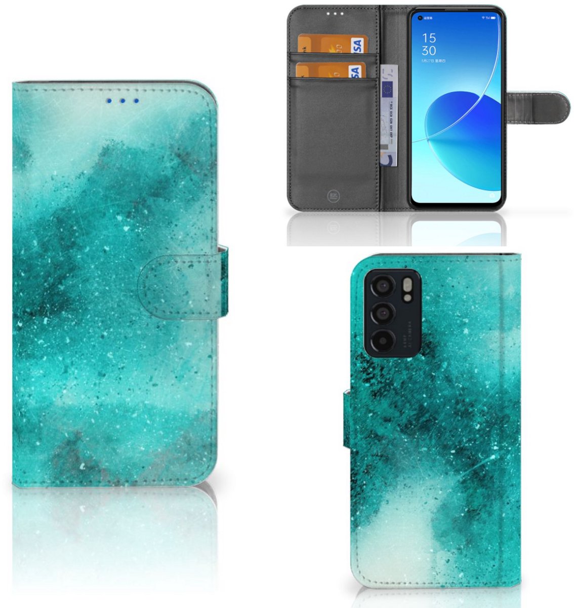 Hoesje OPPO Reno6 5G Painting Blue