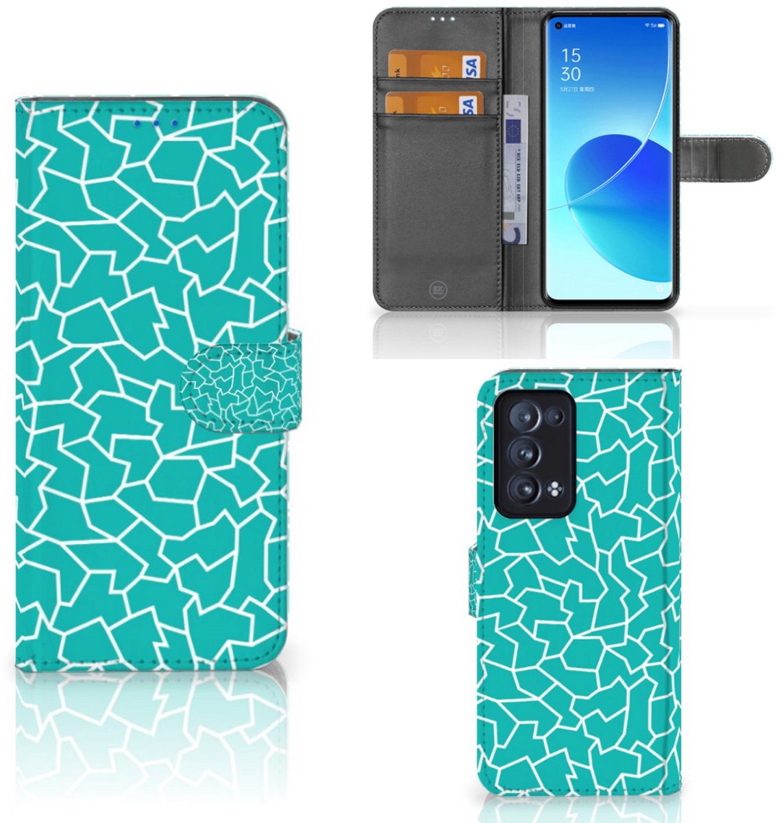 OPPO Reno 6 Pro Plus 5G Hoesje Cracks Blue