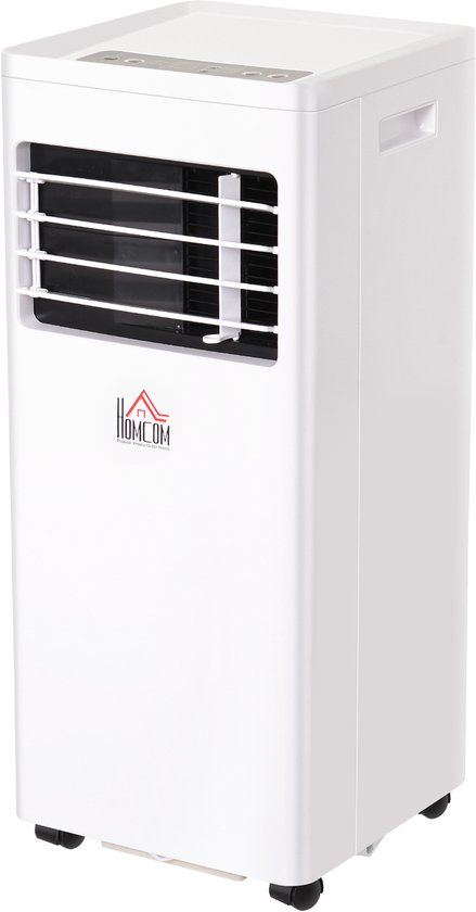 Mobiele airco 3-in-1 wit 7000 BTU – koelen, ontvochtigen, ventileren – 24u timer, afstandsbediening, wielen