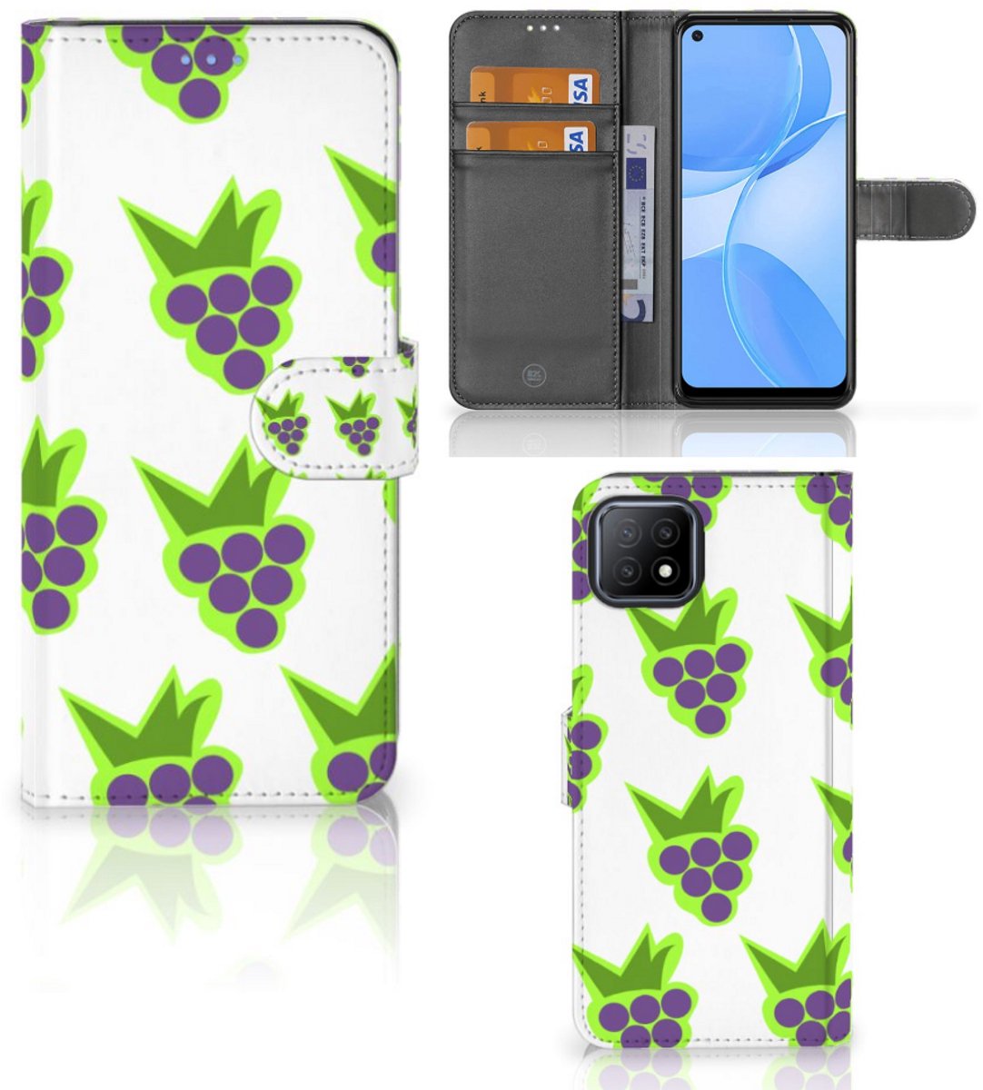 OPPO A73 5G Book Cover Druiven