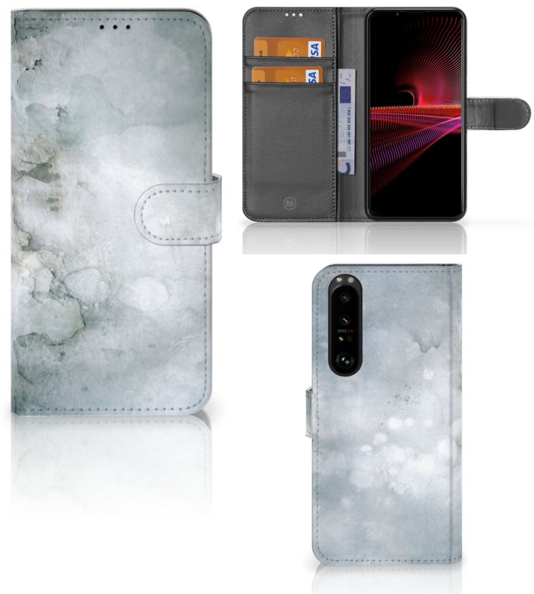 Book Case voor Hoesje Sony Xperia 1 III Painting Grey