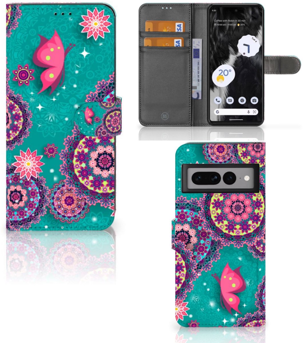 Google Pixel 7 Pro Hoesje Cirkels en Vlinders