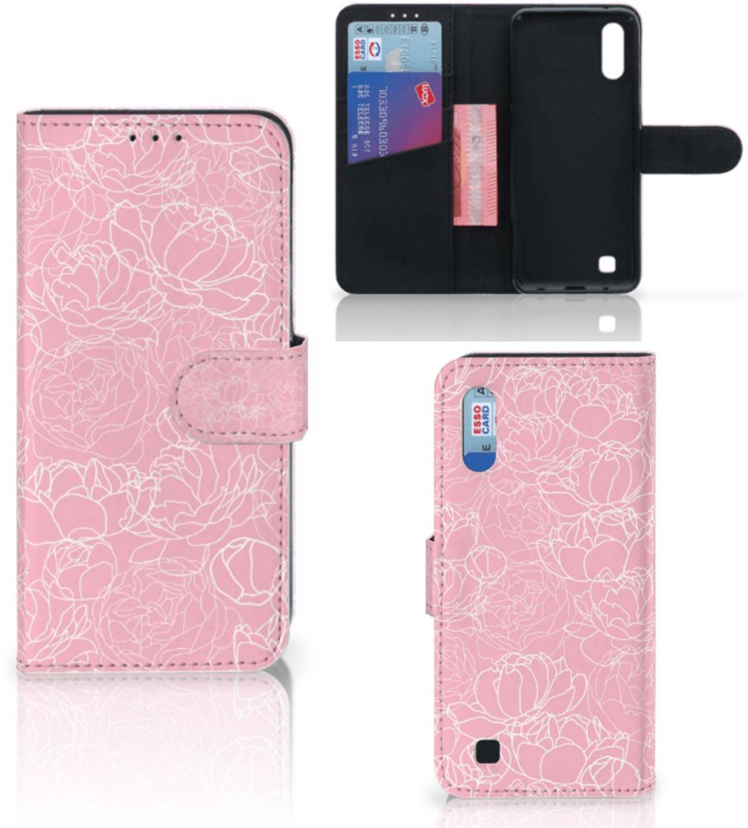 Samsung Galaxy M10 Hoesje White Flowers