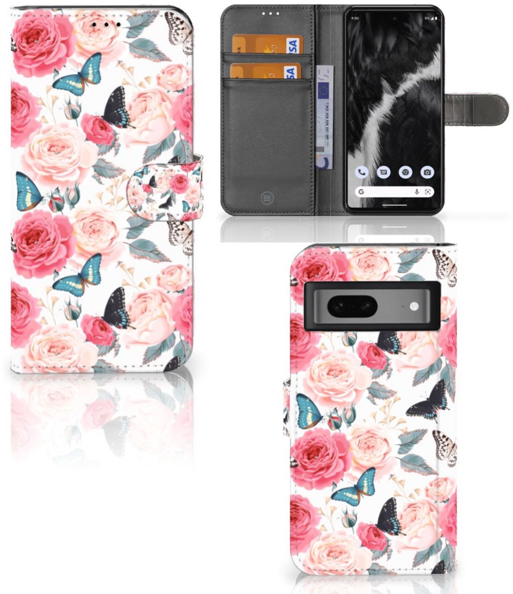 Google Pixel 7 Hoesje Butterfly Roses