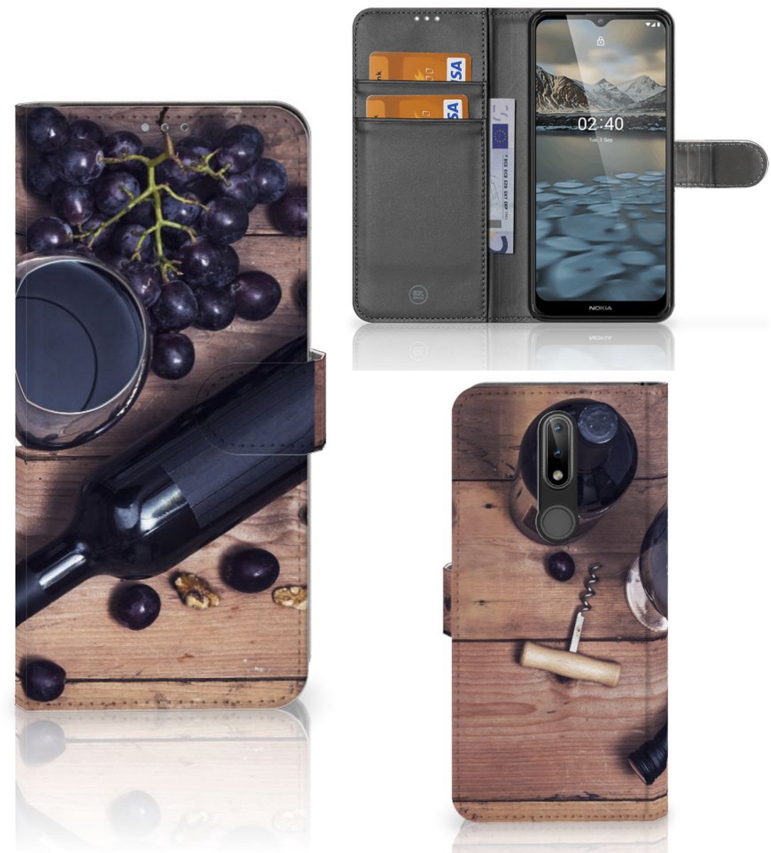 Nokia 2.4 Book Cover Wijn