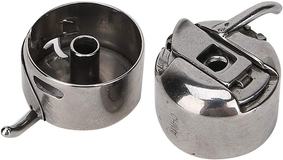 Stalen naaigarenhuis voor naaimachines - 2-delige set met metalen spoelhuis en accessoires voor reverse sewing, geschikt voor diverse modellen.
