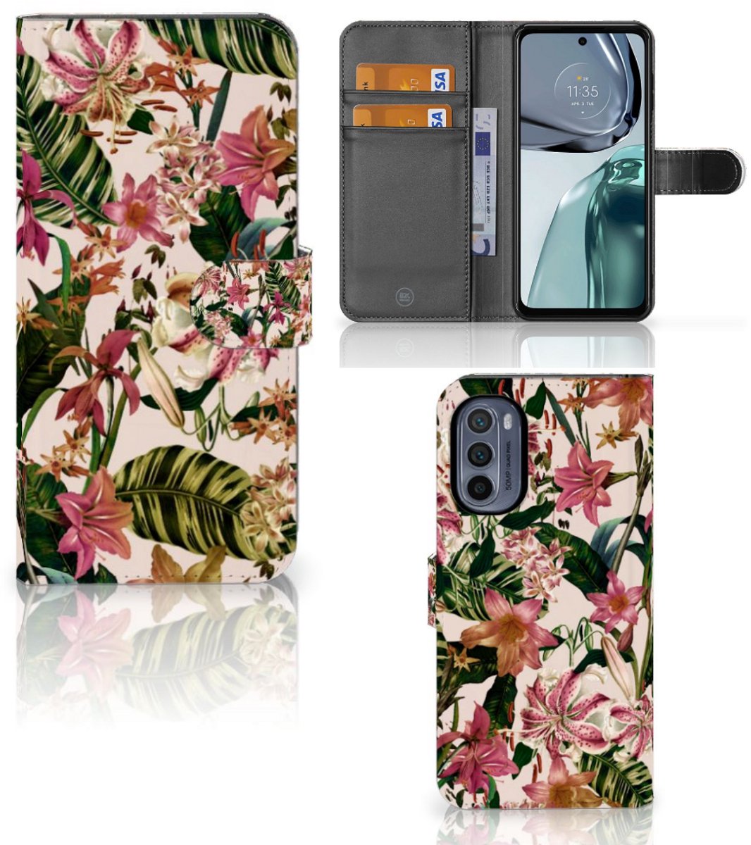 Motorola Moto G62 5G Hoesje Flowers