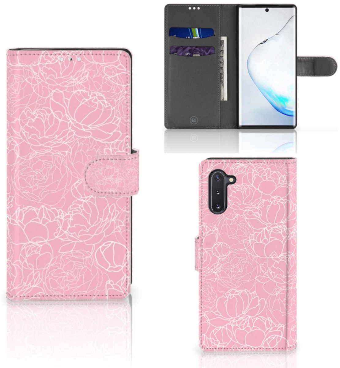 Samsung Galaxy Note 10 Hoesje White Flowers
