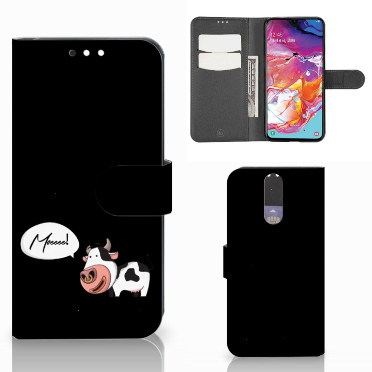 Book Case voor Samsung Galaxy A70 Leuk Hoesje Cow