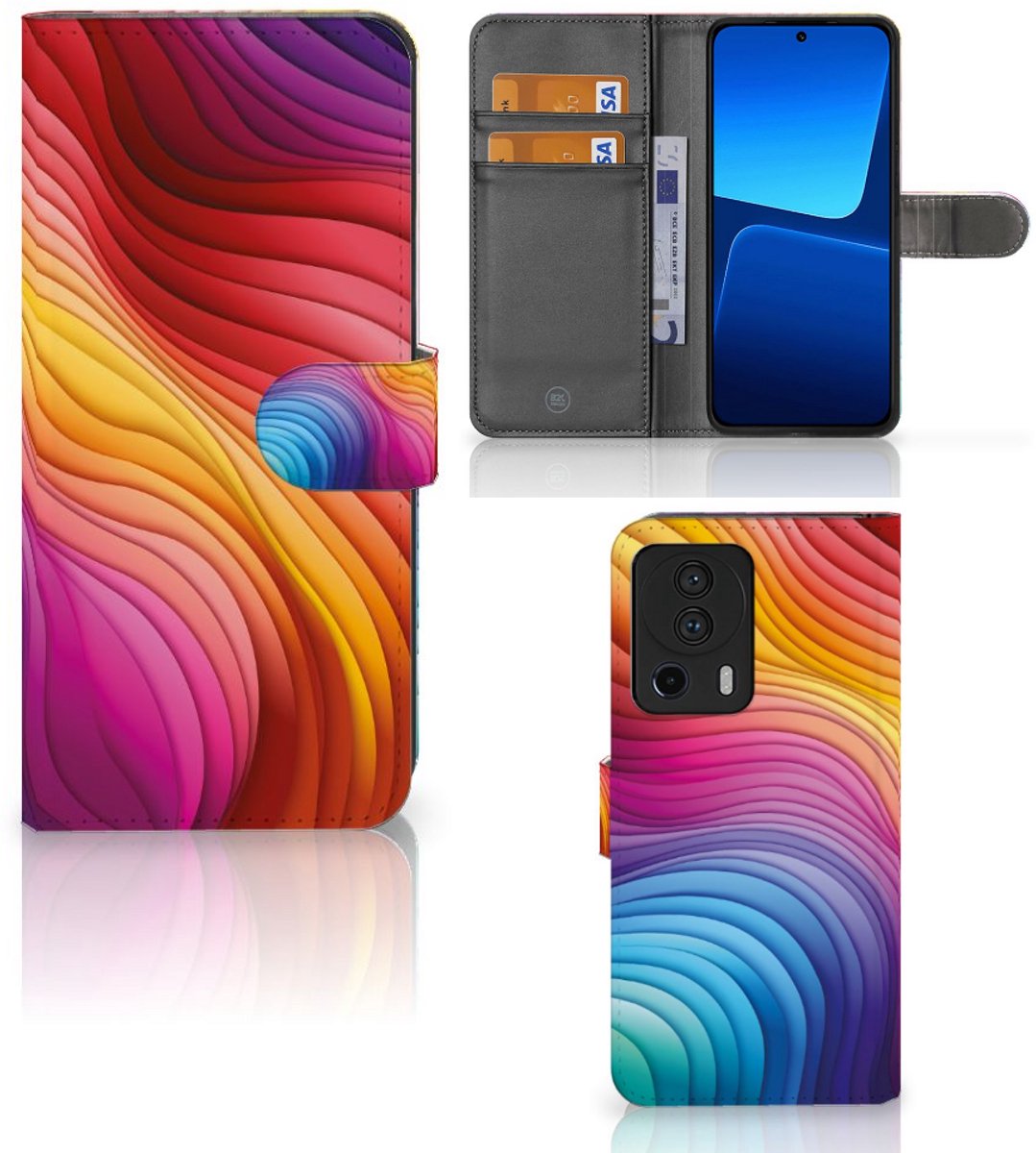 Book Case voor Xiaomi 13 Lite Regenboog
