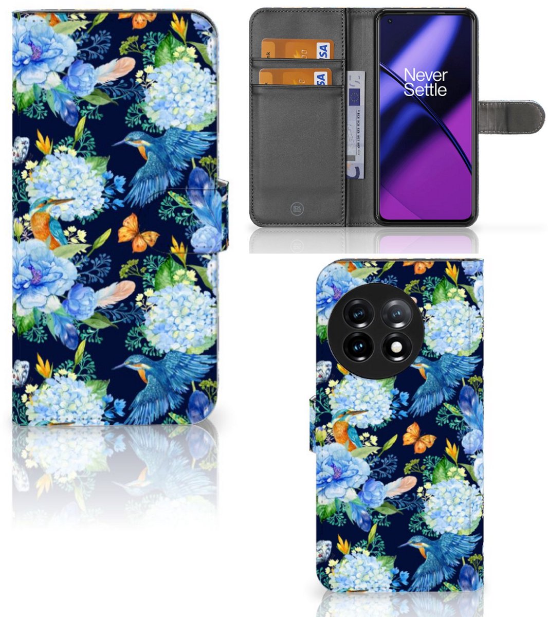 Telefoonhoesje met Pasjes voor OnePlus 11 IJsvogel