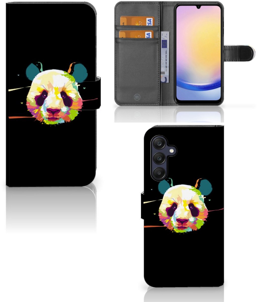 Book Case voor Samsung Galaxy A25 Leuk Hoesje Panda Color