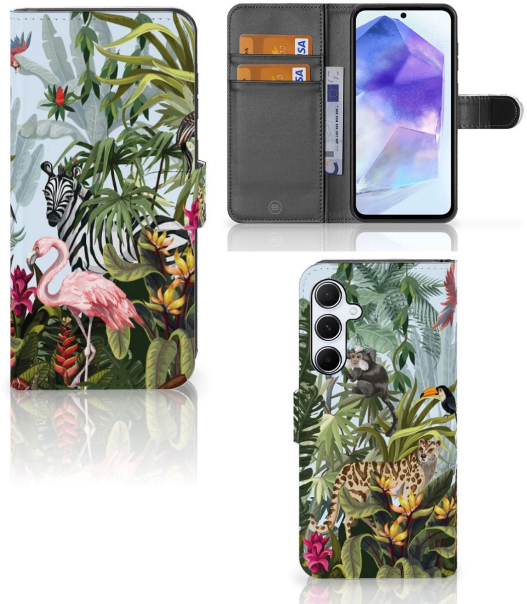 Telefoonhoesje met Pasjes voor Samsung Galaxy A55 Jungle