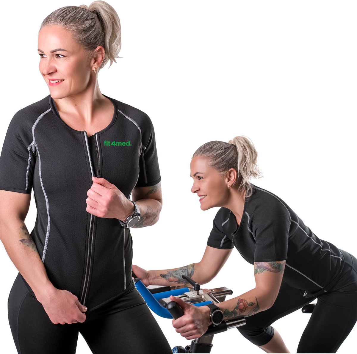 MONA FIT4MED - Neopreen Dames T-shirt - Reflecterende Elementen - Rits