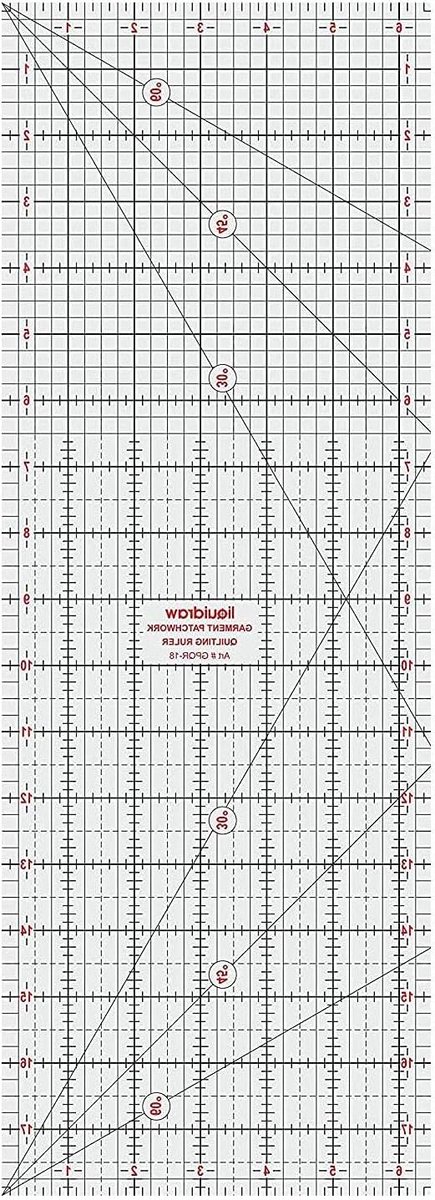 Patchwork Quiltliniaal - Quilting Liniaal Acryl - Patches Snel Maken - Sterk Helder Acryl - 6 x 24 inch - Transparant